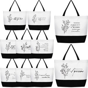 New Open Bag 10 Pcs Inspirational Gifts for Women, Zippered Canvas Bag Gifts